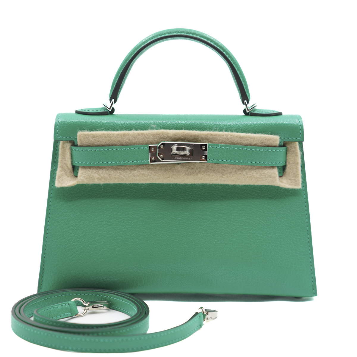 Hermès Mini Kelly Menthe/Chèvre Chamkila/PHW