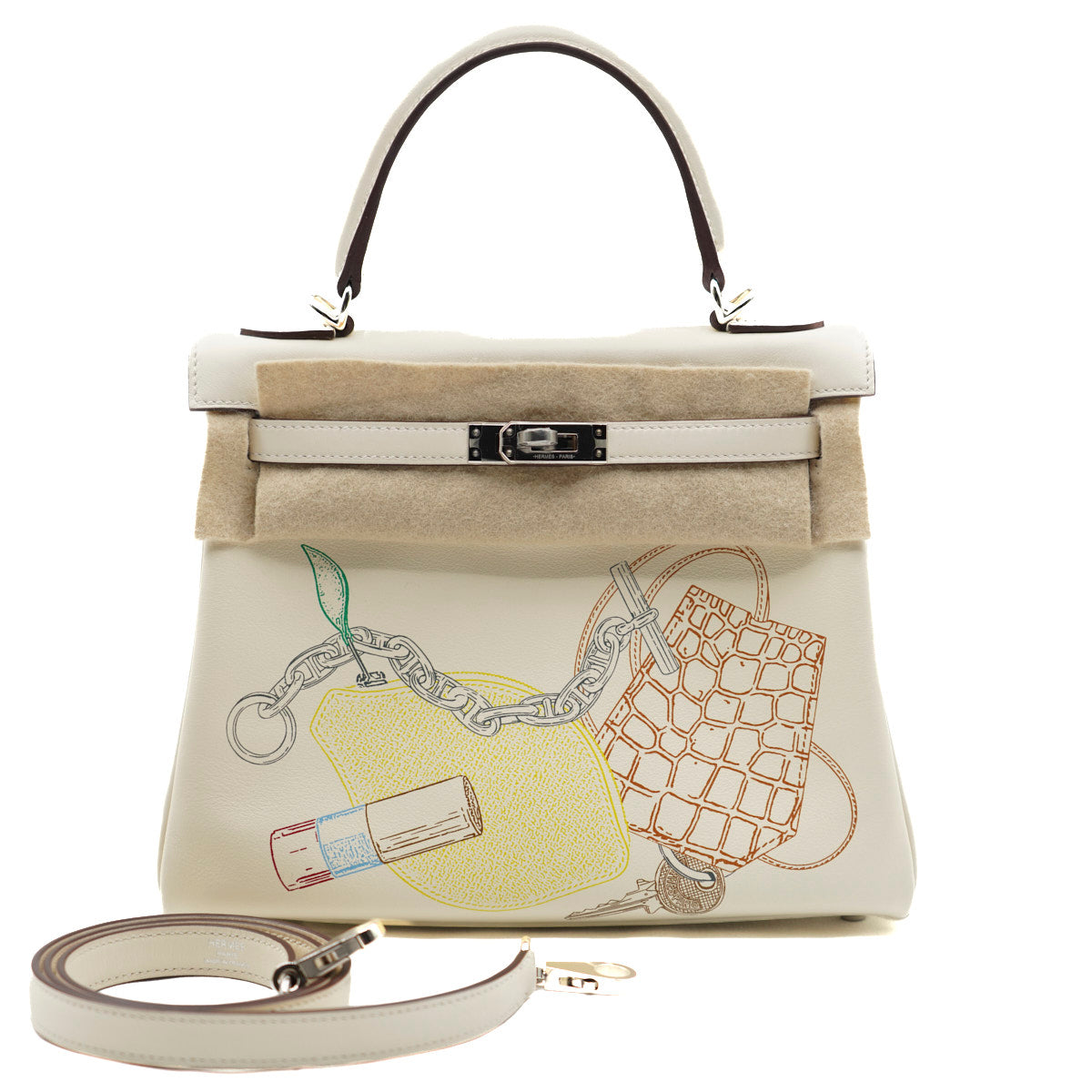 Hermès Kelly25 Nata/In & Out/Swift/PHW Z-stamp 2021