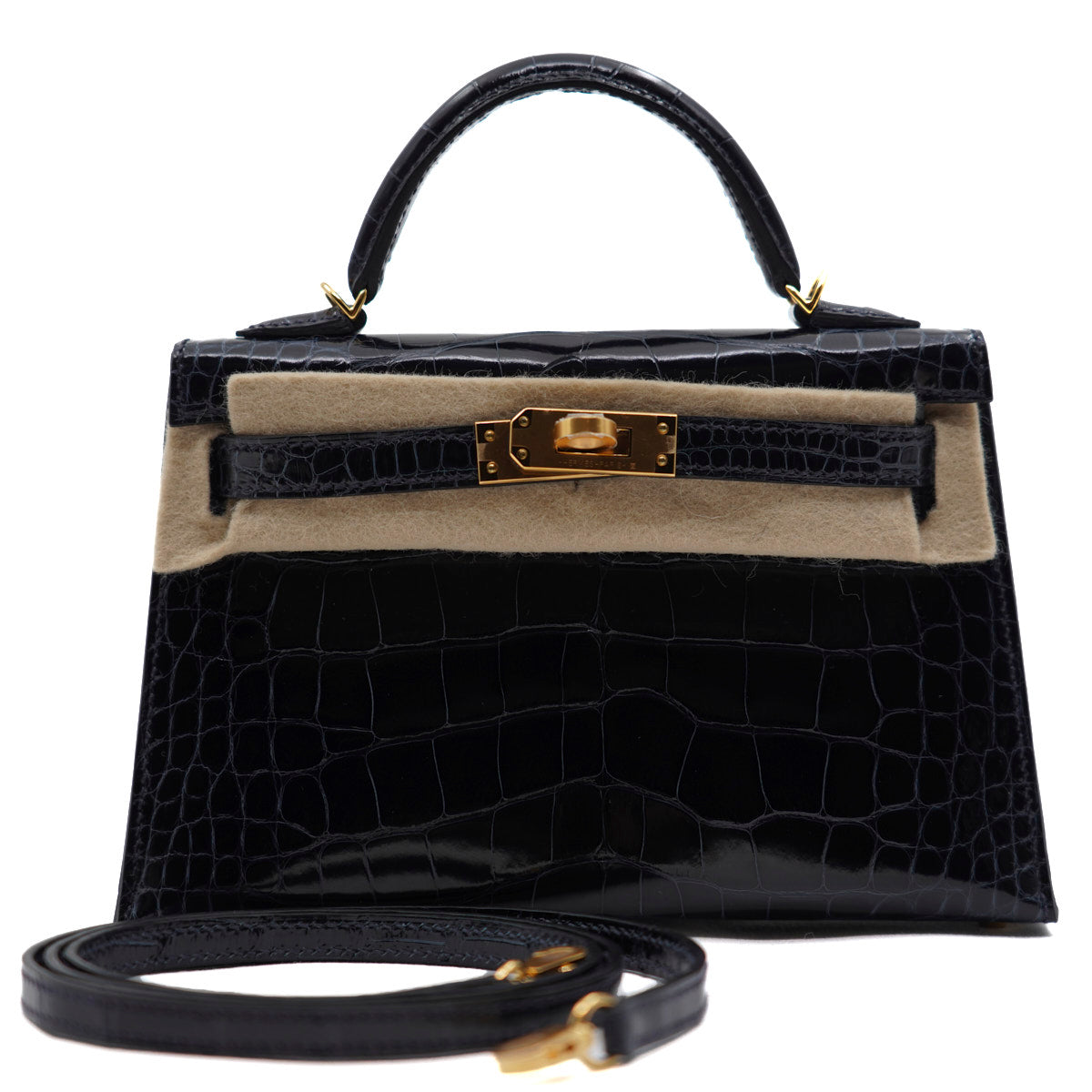 Hermès Mini Kelly Blue Marine/Alligator/GHW