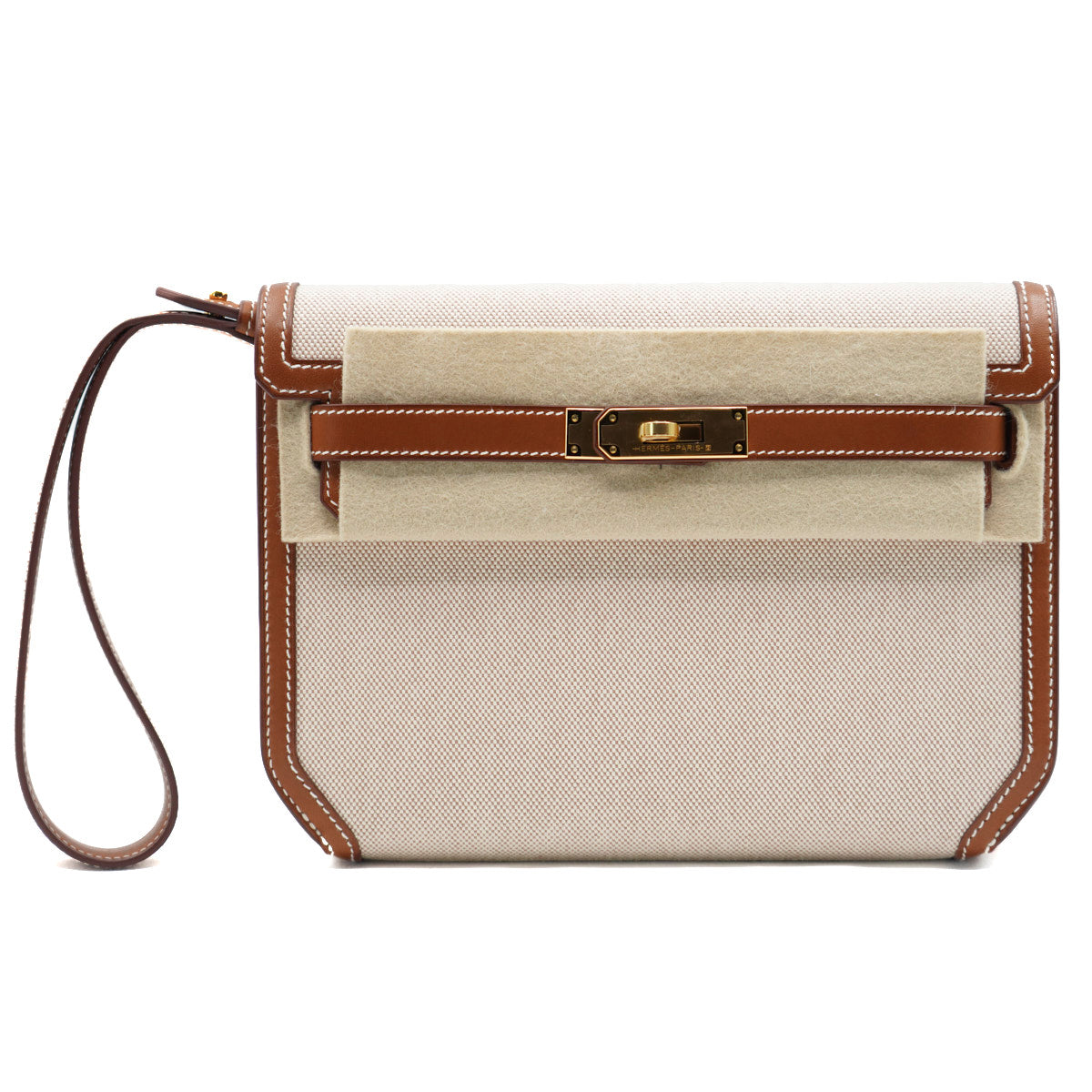 Hermès Kelly Dépêches Gold Toile/Barenia Canvass/ GHW Z-stamp 2021