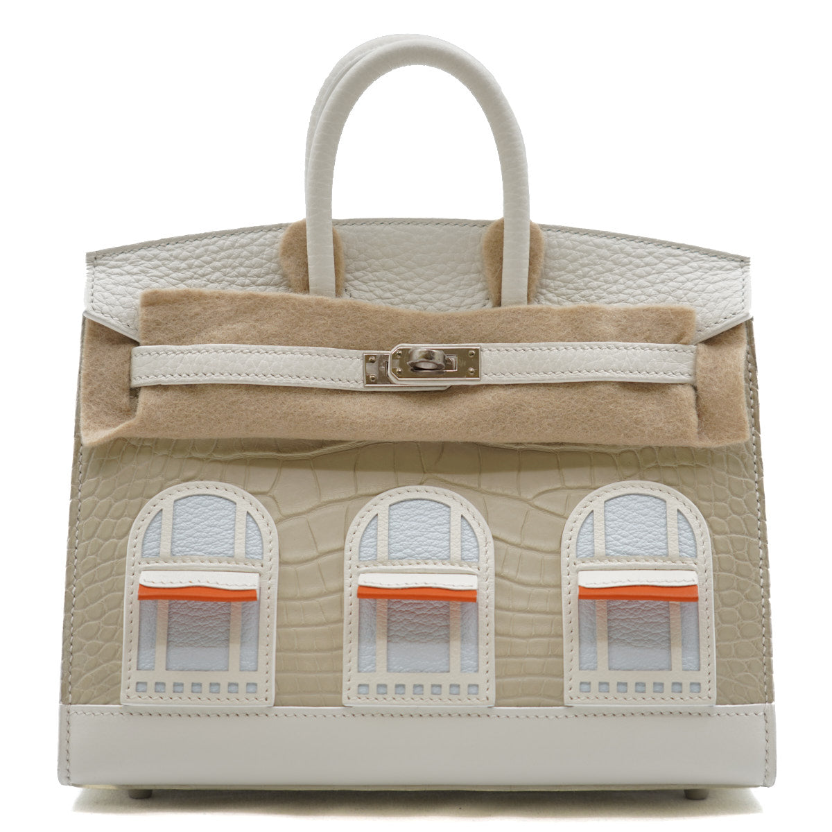 Hermès Birkin20 Faubourg White Snow/Matte Alligator/PHW B-stamp 2023
