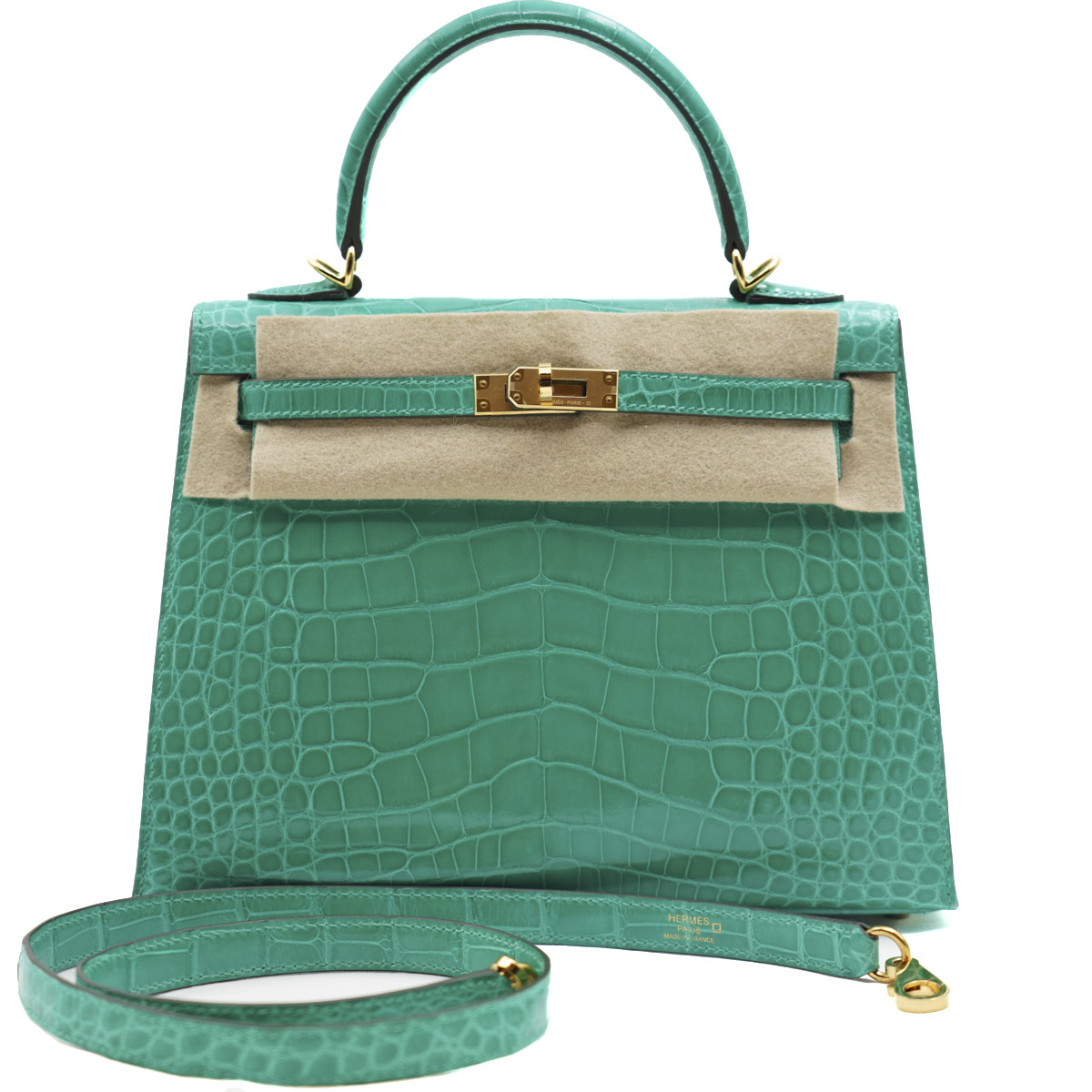 Hermès Kelly25 Vert Jade/Alligator/GHW U-stamp 2022