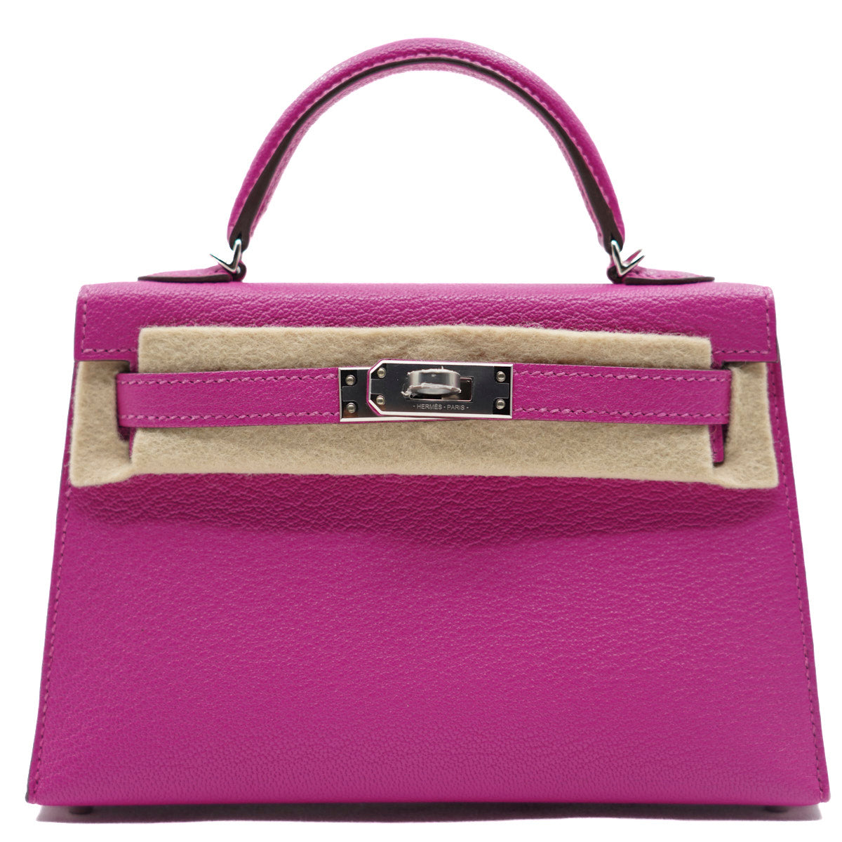Hermès Mini Kelly Rose Pourpre/Chèvre Mysore/PHW