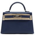 Hermès Mini Kelly Blue/Navy Epsom/PHW B-stamp 2024