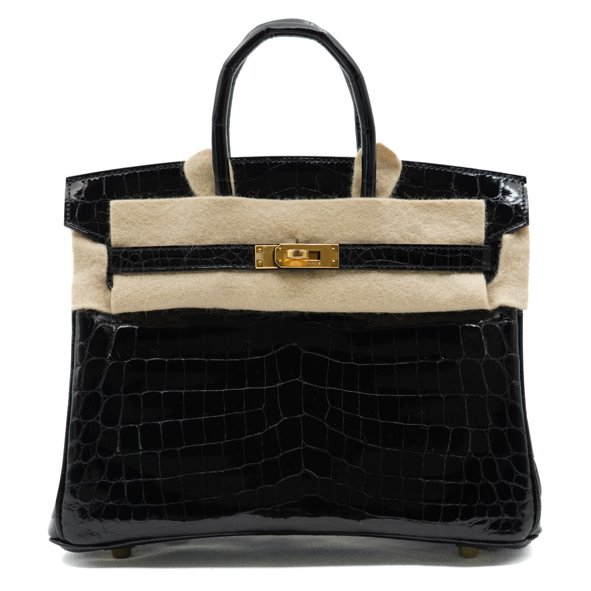 Hermès Birkin25 Black/Shiny Crocodile/GHW