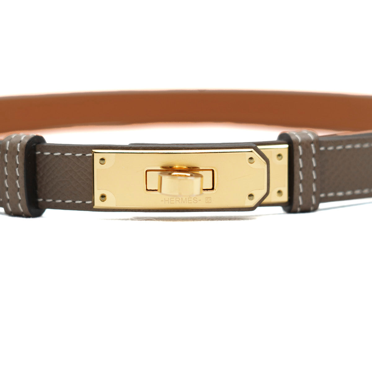 Hermès Kelly Belt Etoupe/Epsom/GHW