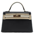 Hermès Mini Kelly Two tone Black/Craie/Epsom/GHW K-stamp 2025