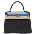 Hermès Kelly25 Tri-tone  Black/Blue Hydra/Ardoise /Epsom/PHW K-stamp 2025