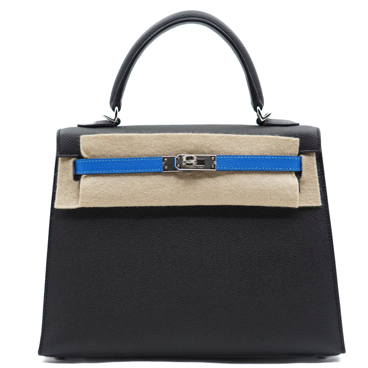 Hermès Kelly25 Tri-tone  Black/Blue Hydra/Ardoise /Epsom/PHW K-stamp 2025