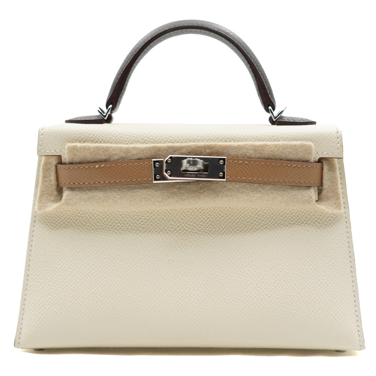 Hermès Mini Kelly Tri-tone Nata/Gris Meyer/Sesame/Epsom/PHW