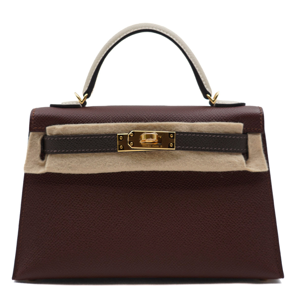 Hermès Mini Kelly Tri Color/ Terre,Ebne,Craie/Epsom/ Gold Hardware