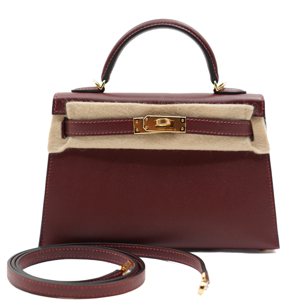 Hermès Mini Kelly Rouge H/Veau Madame/GHW