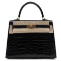 Hermès Kelly25 Black/Shiny Alligator/GHW C-stamp 2018