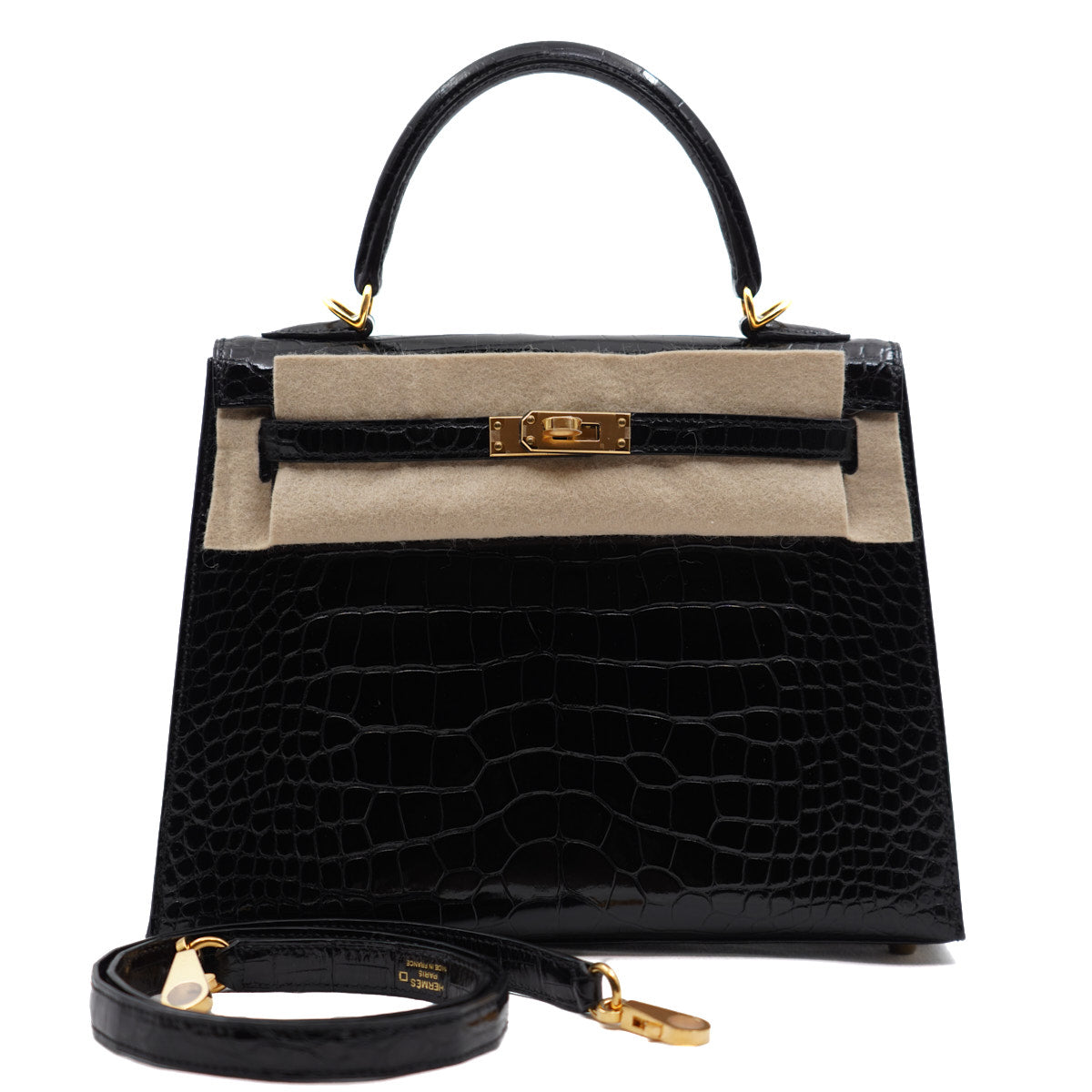 Hermès Kelly25 Black/Shiny Alligator/GHW C-stamp 2018