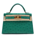 Hermès Mini Kelly Vert Vertigo/Ostrich/GHW