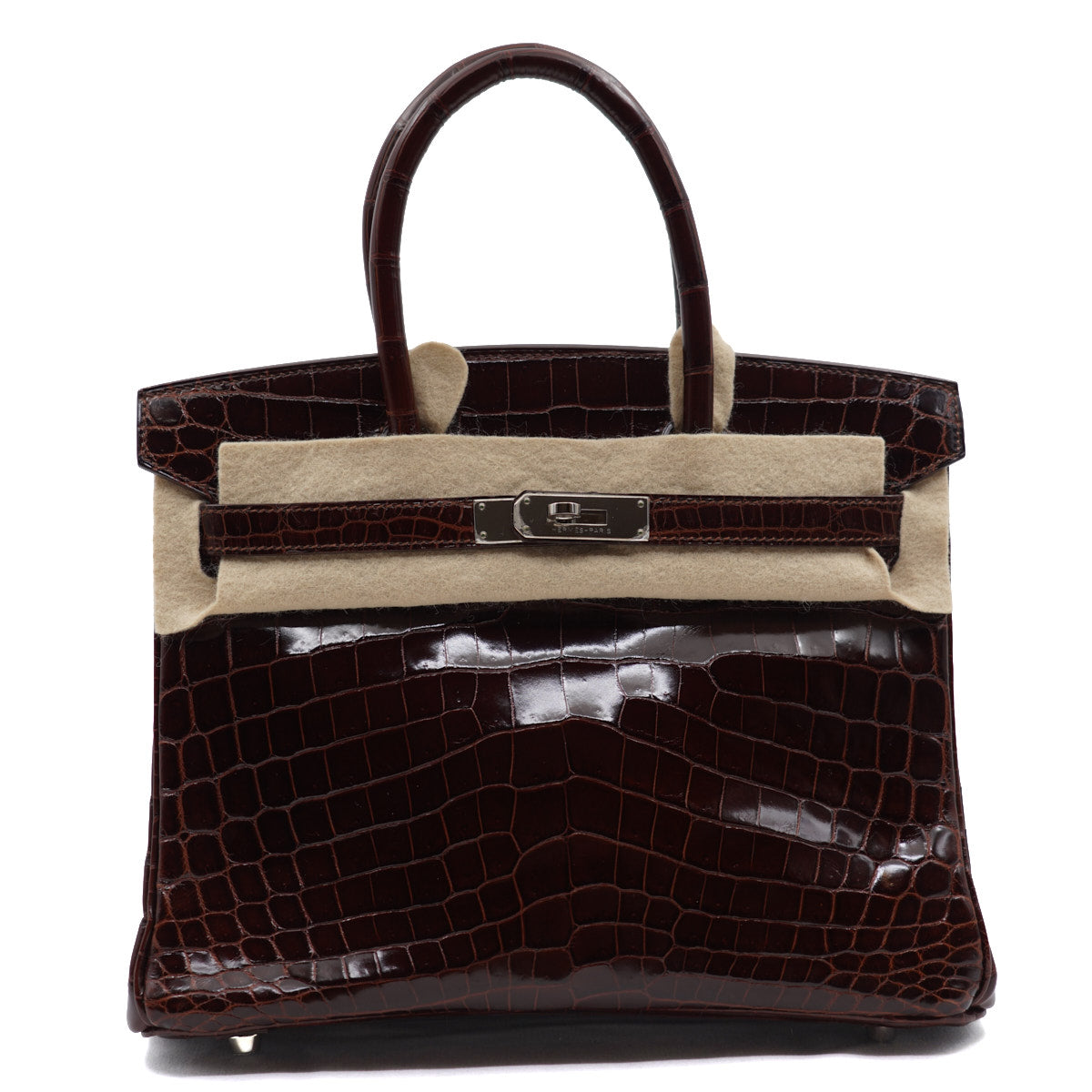 Hermès Birkin30 Bourgogne/Shiny Crocodile/PHW N-stamp 2010
