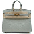 Hermès Birkin25 Gris Neve/Alligator/GHW W-stamp 2025