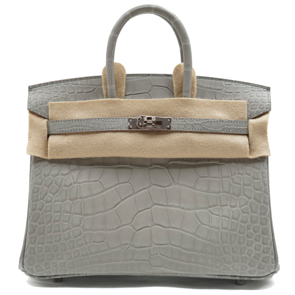 Hermès Birkin25 Gris Perle Matte /Alligator /PHW