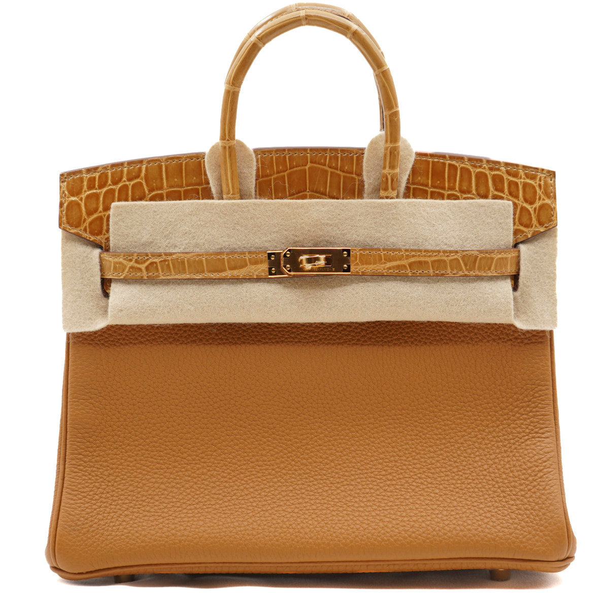 Hermès Birkin25 Caramel/Togo/Touch of Alligator/GHW