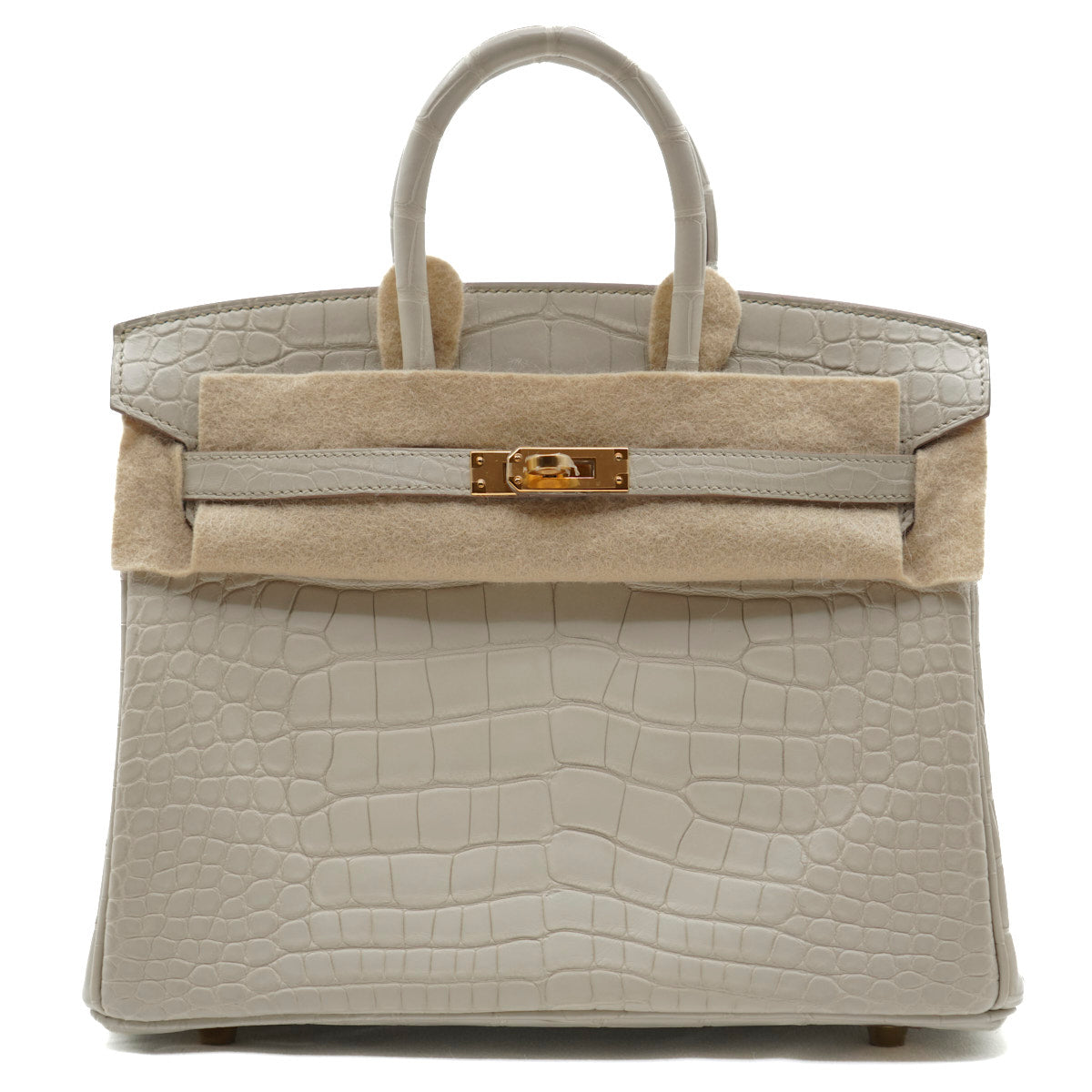 Hermès Birkin25 Beton (8L)/Porosus Crocodile/GHW