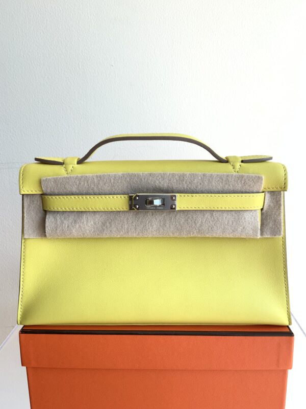 Mini Kelly Pochette Lime/Swift/Palladium Hardware